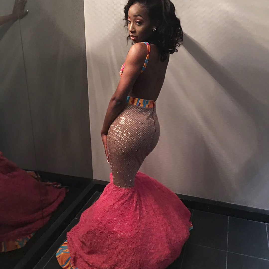 Backless Red & Gold Gown
