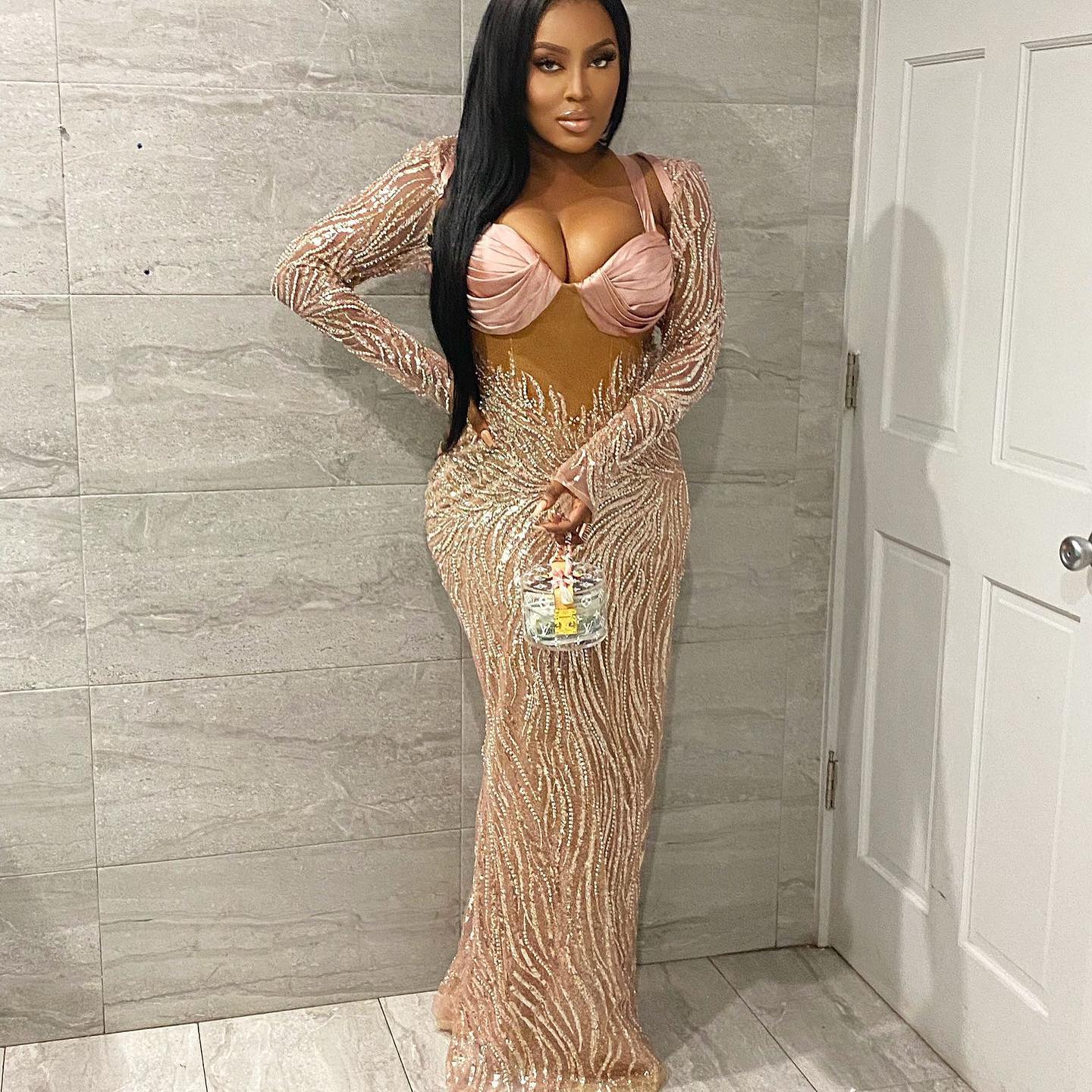 Rose Gold Sequined Gown